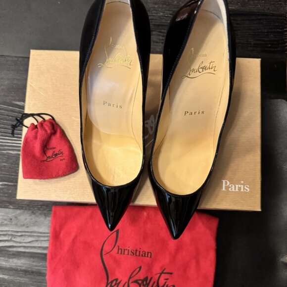 Christian Louboutin Pigalle Follies 100 Black Patent - Picture 11 of 12
